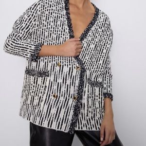 Zara structured knit jacket